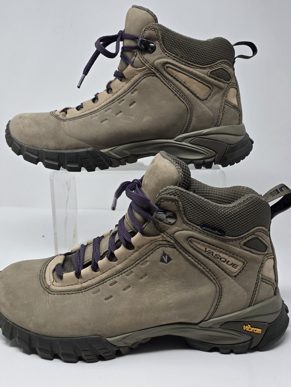 Vasque Womens 9.5 M Ultradry Brown Leather Hiking Boots Waterproof